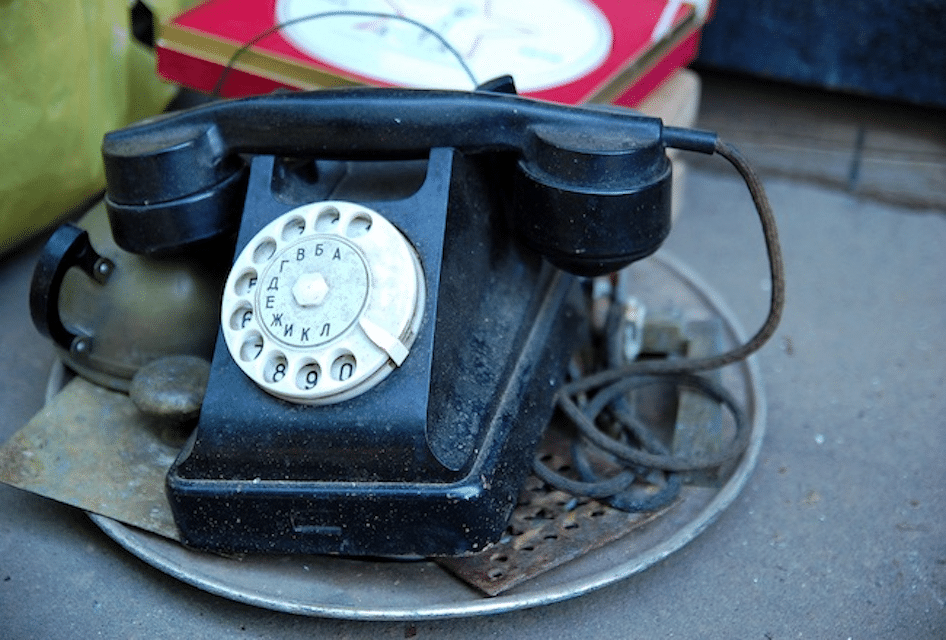 Vintage Russian phone found in Moscow illustrating how immigrants keep in touch