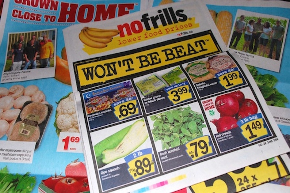 No Frills flyers, illustrating multiculturalism at No Frills grocery stores in Canada